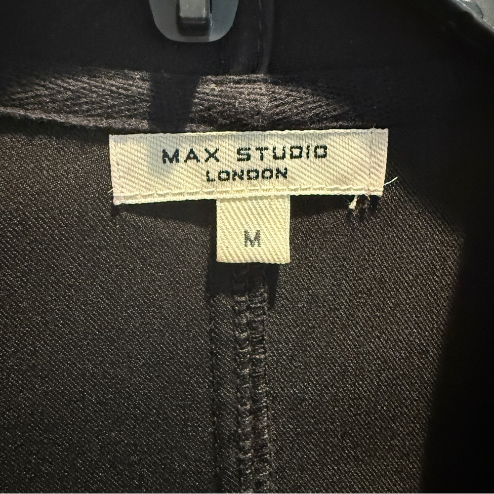 Max Studio Black Open Front Long Jacket - Picture 3 of 6